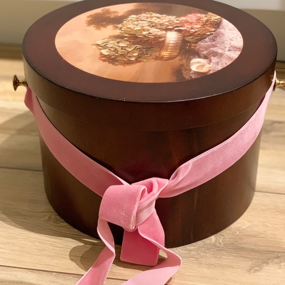 Vintage Western Germany Mahogany hat box - Picture 8 of 14